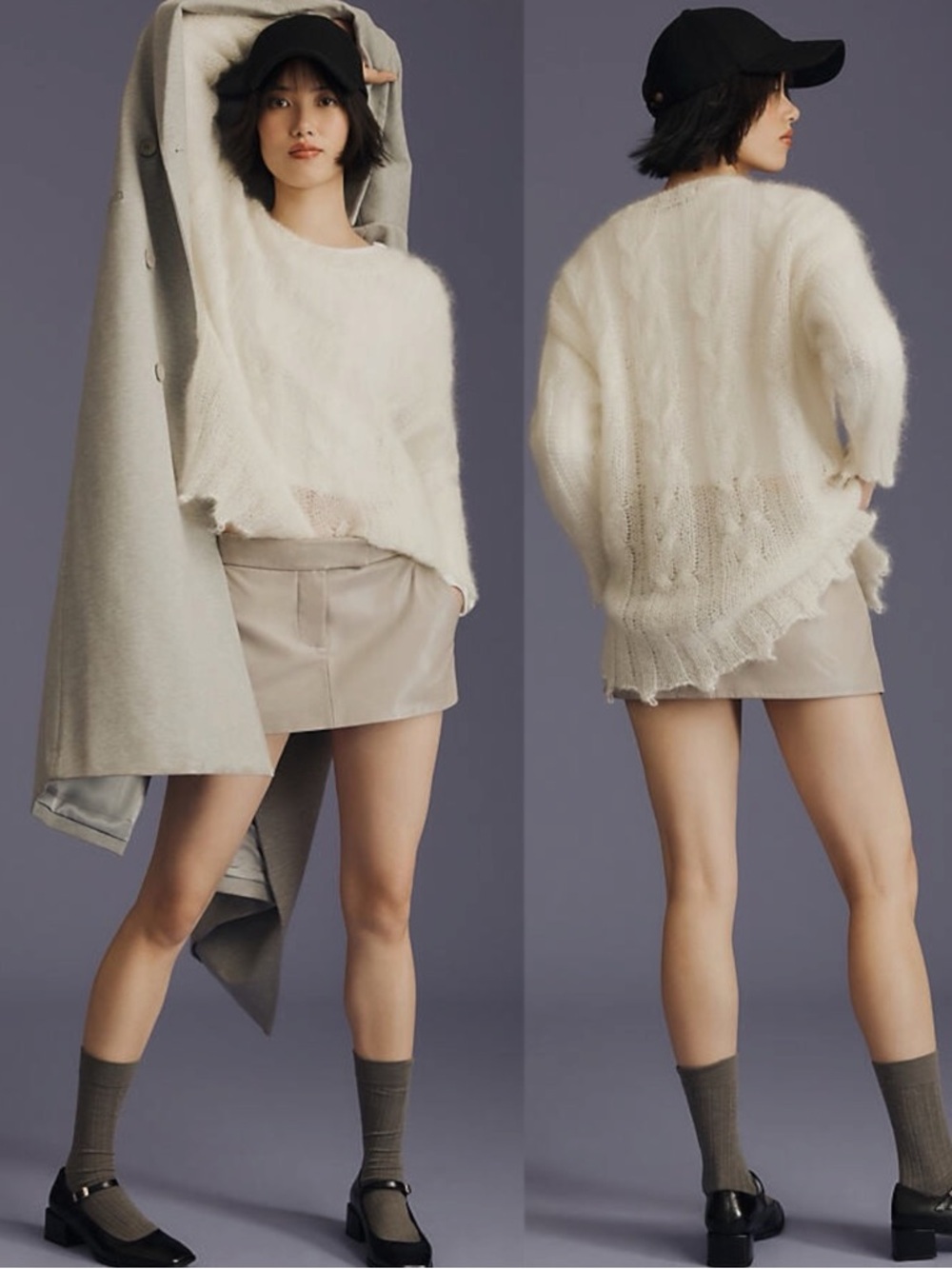 Anthropologie The Posey Stitchy Distressed Sweater Ivory XS NWT Neutral